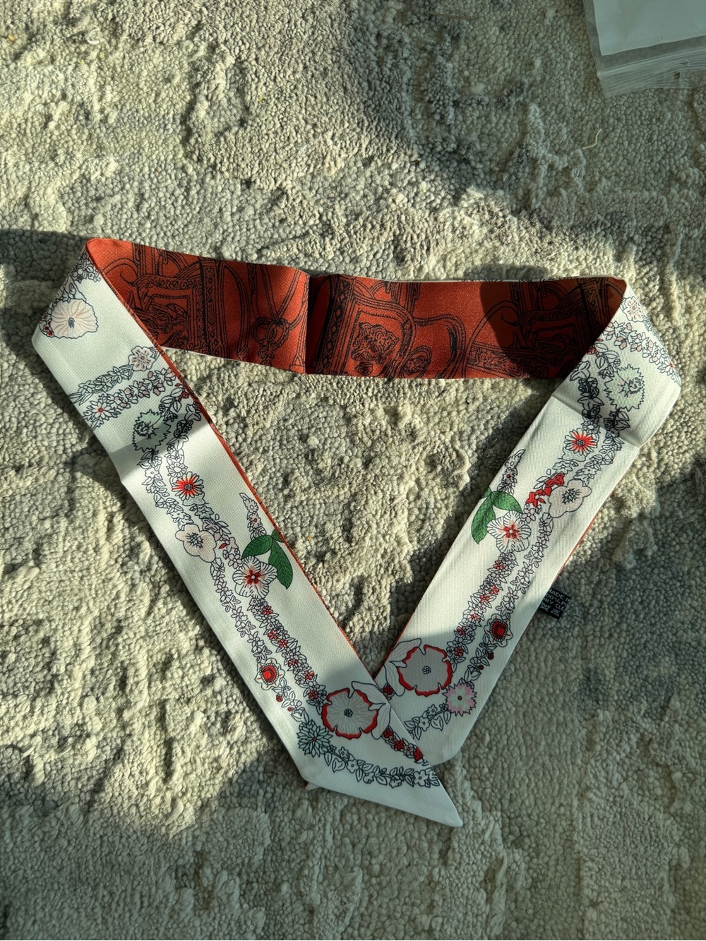 Designer-style Horse Print Twilly Scarf
